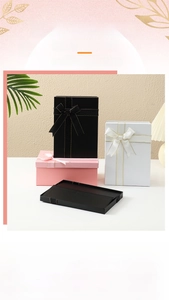 Macro detail of textured folding gift box with ribbon bow and gold trim edge