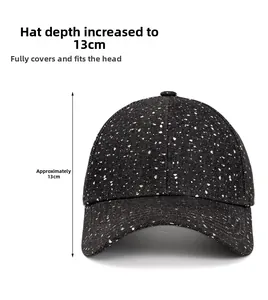 Détail d'une casquette de baseball profonde gris foncé avec motif graffiti de taches blanches
