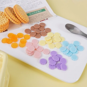 Gekleurde mini ronde koekjes van hars voor DIY-knutselen en kleidecoraties