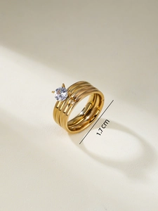 Detail showing the 1.7 cm inner diameter of this gold-plated layered zircon ring