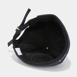 Adjustable cotton skull cap with embroidered lettering and breathable mesh lining