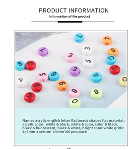 Detail view of 4x7mm acrylic alphabet flat beads for DIY bracelet jewelry making