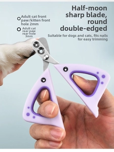 Dual-hole pet nail clipper with 2mm and 3mm safety limits for kittens and adult cats