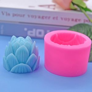 Pink lotus sphere silicone mold for DIY mousse cake and handmade soap crafting