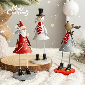Christmas Desktop Ornaments Iron Santa Claus Snowman Reindeer Nordic Style Holiday Home Decor