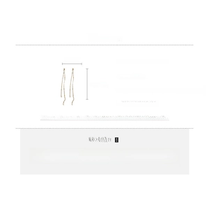 Detailed view of long tassel earrings with dimensions showing 17.5cm length and zircon inlay
