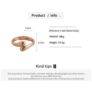 Detailed size specifications of rose gold alloy open cuff bracelet with cross design