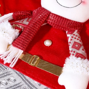 Christmas chair cover featuring Santa Claus design with red velvet and gold buckle