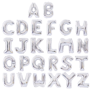 Silver foil alphabet balloon set A to Z for birthday and wedding party decorations