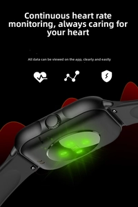 Close-up of smart watch back with integrated heart rate sensor and green LED lights