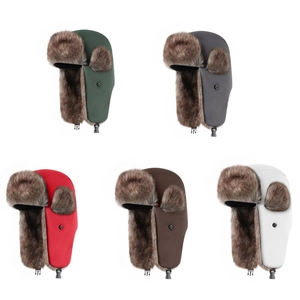 Chapkas d'extérieur imperméables en cinq couleurs avec fausse fourrure et protège-oreilles