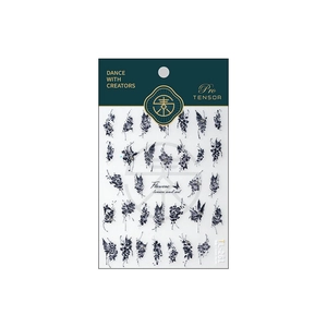 Embossed blue butterfly and floral nail art stickers with 3D crystal accents TL-261