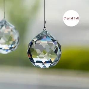 Sfera Di Prisma Di Cristallo Sfaccettato Trasparente Suncatcher Ornamento Sospeso Per Finestra Giardino Arcobaleno Ciondolo