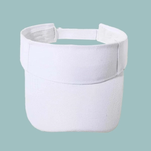 Detailed macro view of high-quality white cotton twill fabric on a sun visor hat