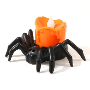 Halloween LED spider pumpkin candle light for festive desktop atmospheric decoration