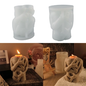 Moule en silicone et bougie avec texte LOVE en 3D et design artistique de torse humain