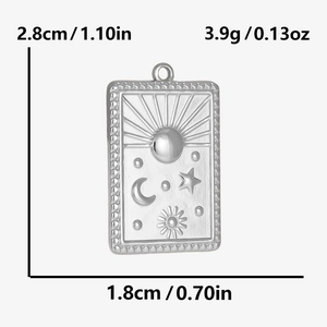 Dimensions du pendentif soleil et lune en argent: 2,8 cm x 1,8 cm pour bijoux artisanaux