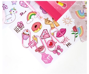 Set of 4 large pink metal paper clips for scrapbooking and DIY journal sets