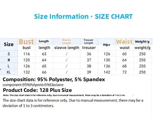 Detailed size chart for women heart print pajamas showing bust and length measurements