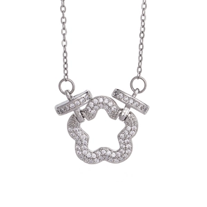 Elegant 18K gold plated silver star pendant necklace with cubic zirconia stones