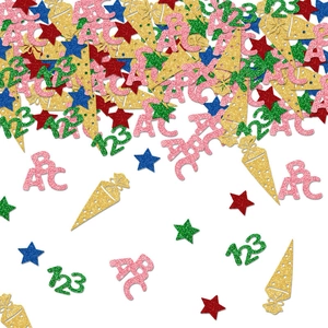 Back To School Confetti Glitter Paper Letters And Numbers Star Shapes For Classroom Party Decorations Graduation