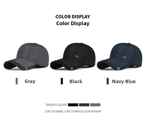 Quilted winter baseball hats for men in grey, black, and navy blue with warm ear protection