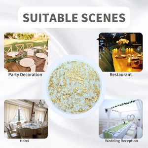 Golden round mesh placemat for elegant table decoration in weddings, hotels, and parties