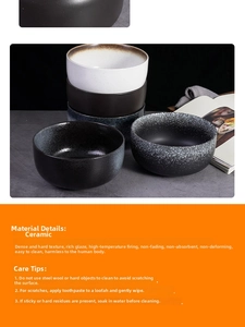 Detail view of high-temperature fired ceramic bowls with snow glaze and gradient finish
