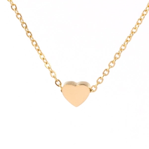 Elegant gold heart pendant necklace for women with minimalist stainless steel fine chain