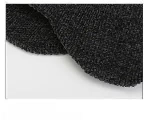 Detailed close-up showing soft corduroy fabric texture of the warm winter knit beanie hat