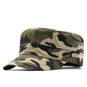 Classic jungle camouflage cadet cap with durable cotton twill and a flat top profile