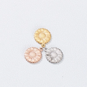 Pendentif Tournesol Acier Inoxydable Fleur De Marguerite DIY Création De Bijoux Accessoire Pour Colliers Boucles