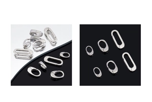 Polished stainless steel spring clasps for DIY jewelry making in various sizes