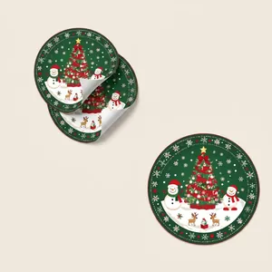 Detailed size guide for Santa Claus static window stickers showing product receive and finish size