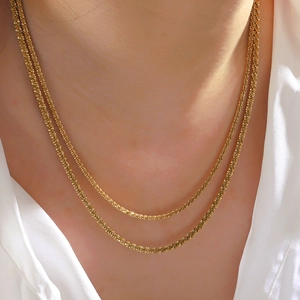 Shimmering Starry Necklace Stainless Steel Wave Chain Hip Hop Minimalist Jewelry For Women