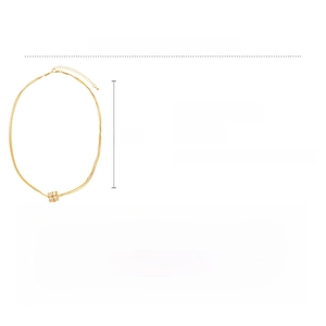 Specifiche dettagliate della collana in zircone dorato con una lunghezza totale di 49 cm