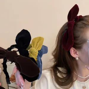 Velvet knot headband collection in multiple colors for a stylish high-top headwear look