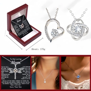 925 Sterling Silver Heart Clover Pendant Necklace For Women Zirconia Double Heart Jewelry Mother's Day Valentine's Gift