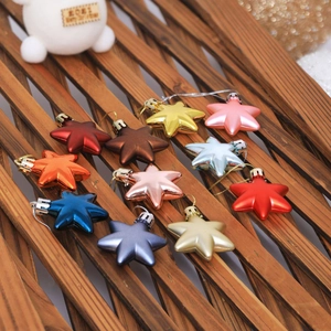 Star Hanging Ornaments Electroplated Plastic Metallic Christmas Tree Decorations Festive Holiday Home Party Decor Multi Color Elegant