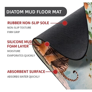 Detail view of the multi-layer structure of a tiger print diatom mud bath mat