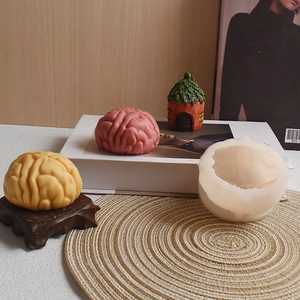 Stampo in silicone a forma di cervello umano per candele fai-da-te e gesso con campioni