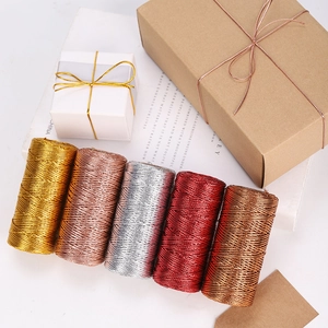 5 rolls of 1.5mm metallic glitter ribbon string for gift wrapping and DIY crafts