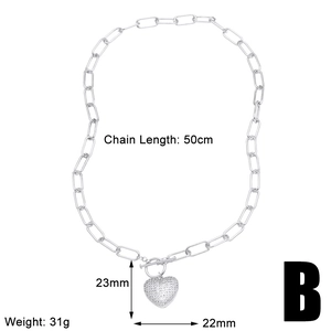 Macro view of silver heart pendant showing 50cm chain length and 23mm size dimensions