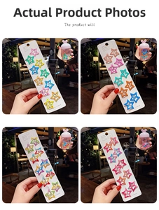 Détail de barrettes étoile colorées et bocal de rangement avec cœur en tons macaron