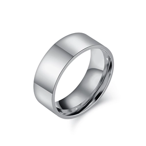 Minimalistische brede ring van gepolijst roestvrij staal voor dames en heren