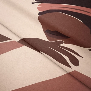 Detail aus weichem Vliesstoff mit abstraktem böhmischem Frauenporträt-Kunstdruck