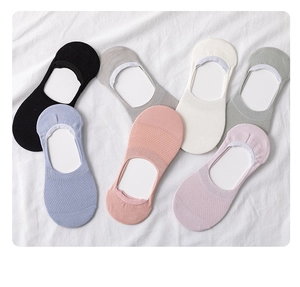Detailed view of breathable mesh texture and elastic cuff on colorful cotton boat socks