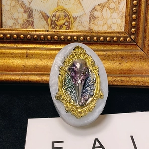 Gothic raven skull silicone mold with baroque vine frame for DIY scented resin ornaments