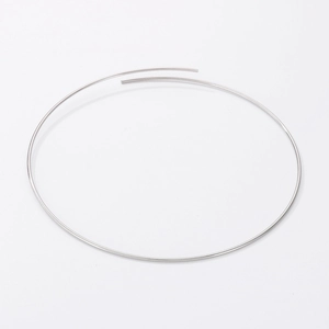 Minimalist silver stainless steel choker collar necklace with a sleek thin open ring design