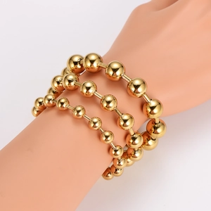 Round Ball Chain Necklace And Bracelet 304 Stainless Steel 18K Gold Plated Minimalist Fashion Jewelry Unisex